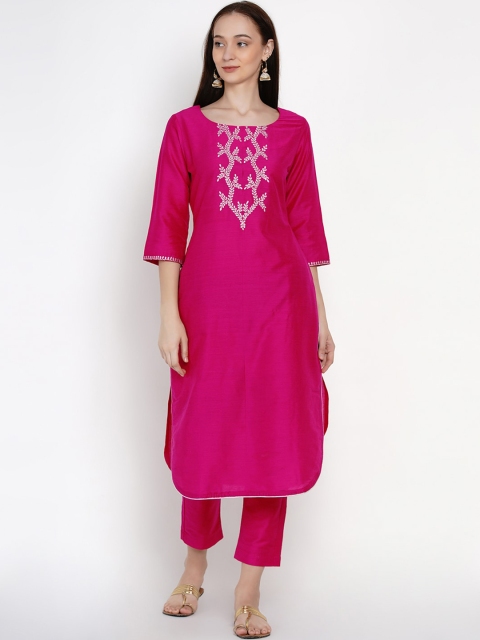 

Women Republic Women Pink Yoke Design Kurta with Trousers