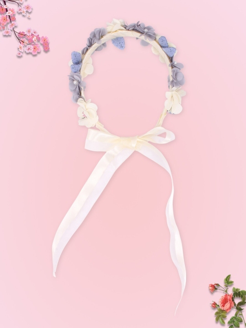 

CUTECUMBER Girls Cream-Coloured & Purple Embellished Tiara