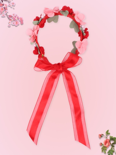 

CUTECUMBER Girls Red & Green Embellished Hairband