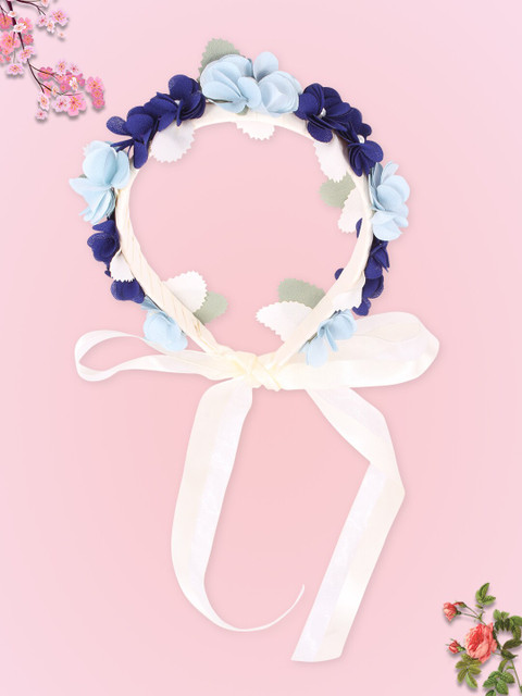 

CUTECUMBER Girls Cream-Coloured & Blue Embellished Hairband