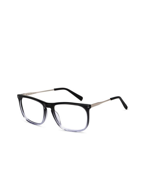 

John Jacobs Unisex Transparent & Black Full Rim Wayfarer Frames 144914