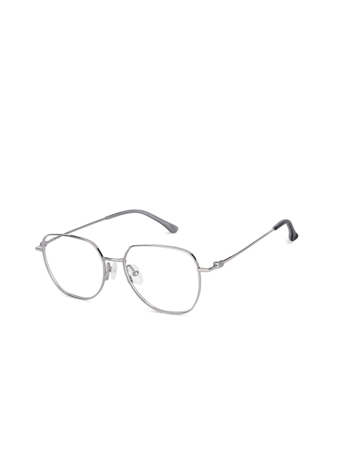 

John Jacobs Unisex Transparent & Silver-Toned Full Rim Round Frames 146218