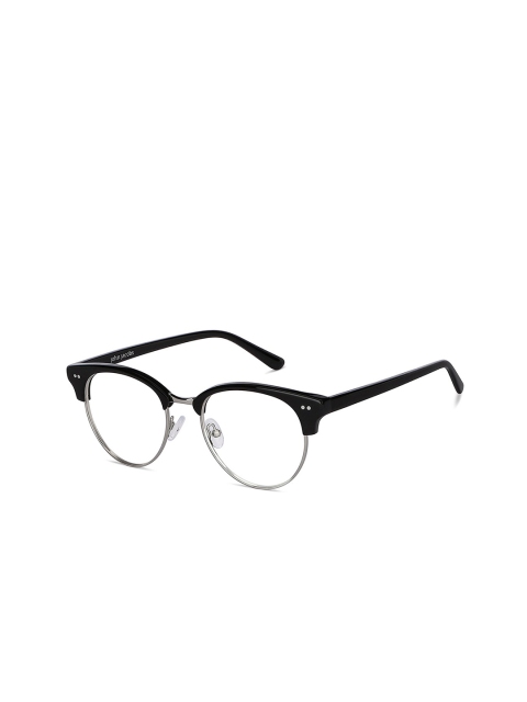 

John Jacobs Unisex Transparent & Black Full Rim Round Frames 146594
