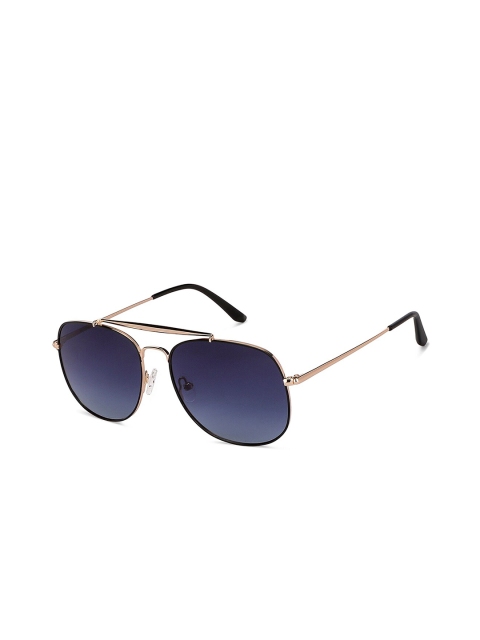 

John Jacobs Unisex Blue Lens & Gold-Toned Square Polarised & UV Protected Lens Sunglasses
