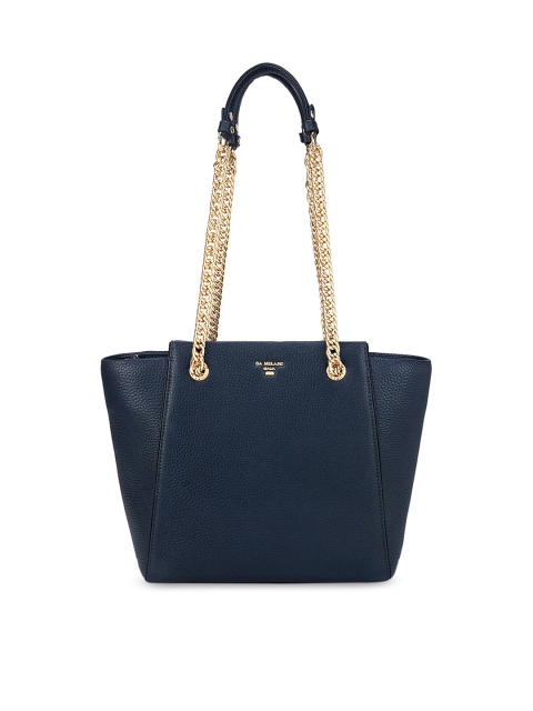 

Da Milano Blue Leather Structured Shoulder Bag