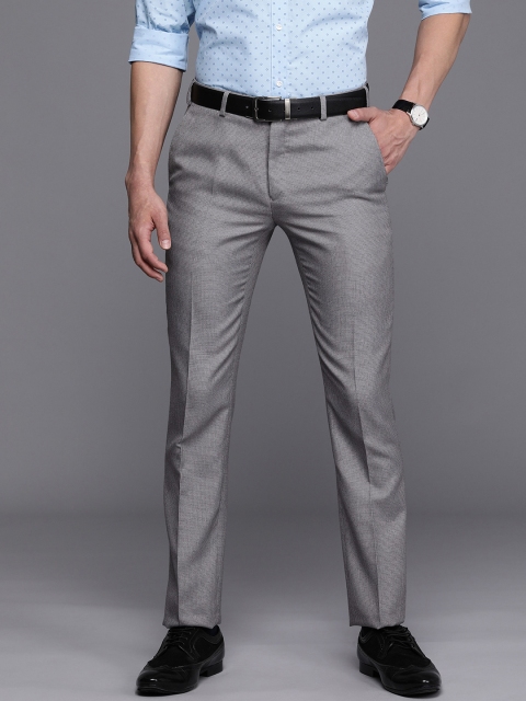

Raymond Men Grey Self-Design Slim Fit Trousers