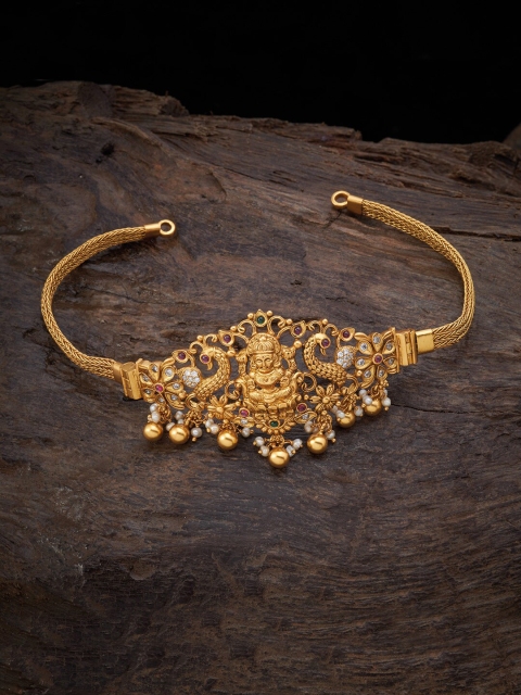 

Kushals Fashion Jewellery Women Gold-Plated & Red Temple Armlet Bracelet