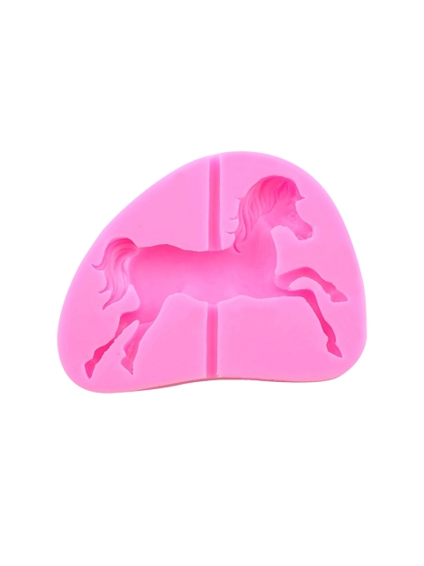 

JoyGlobal Pink Solid 3D Running Horse Fondant Clay Gumpaste Silicone Baking Mould