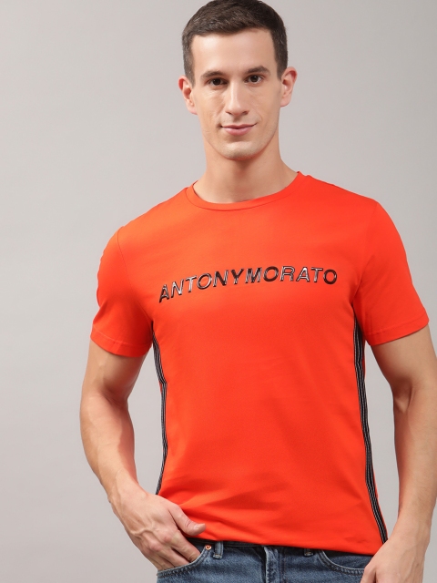 

Antony Morato Men Orange Solid Slim Fit T-shirt