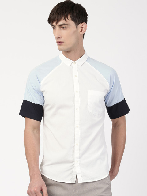 

ether White Slim Fit Casual Shirt