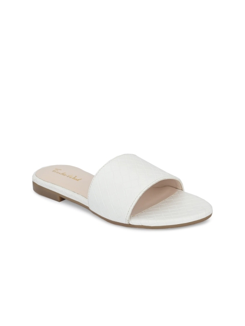

TimberWood Women White Colourblocked Open Toe Flats