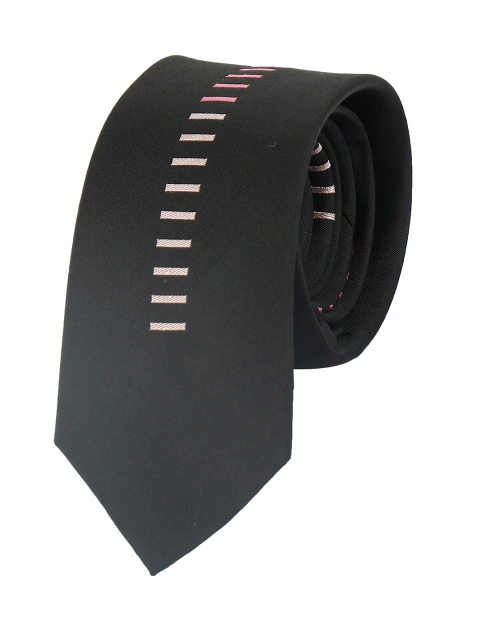 

Alvaro Castagnino Men Black & Pink Woven Design Silk Broad Tie