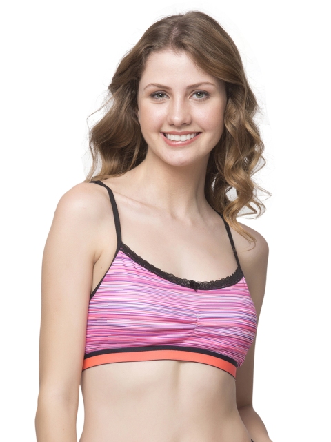 

Clovia Pink Printed Full-Coverage Cami Bra BB0010P22