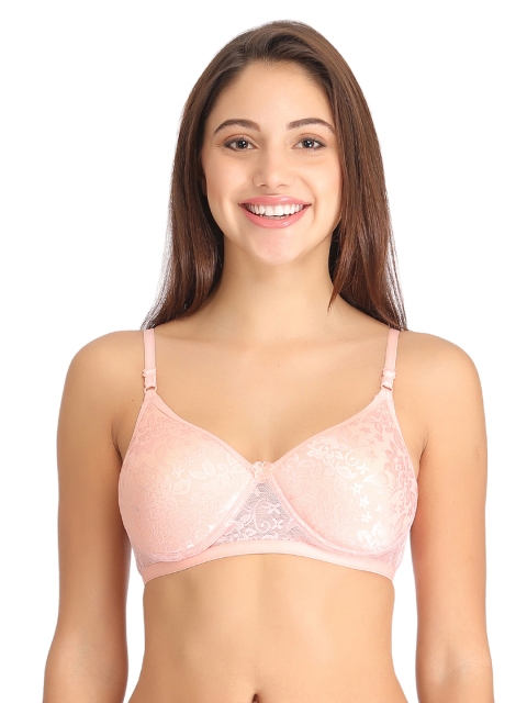 

Clovia Pink Lace Full-Coverage Bra BR0721P16