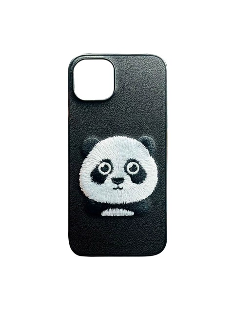 

TREEMODA Unisex Black & Black Panda Leather Back Case