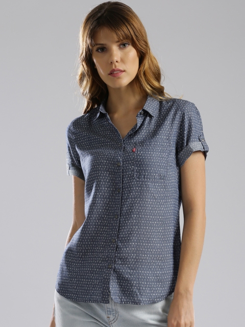 

Levis Women Blue Printed Regular Fit Casual Shirt