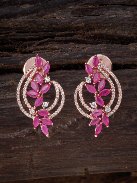 

Kushal's Fashion Jewellery Pink & White Floral Hoop Earrings
