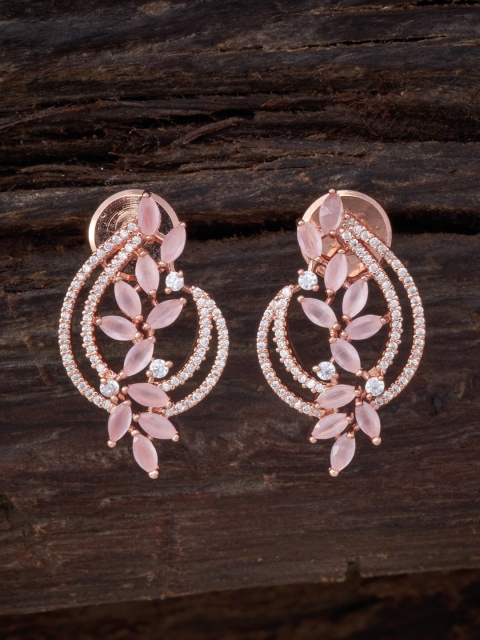 

Kushal's Fashion Jewellery Rose Gold & Pink Floral Studs Earrings