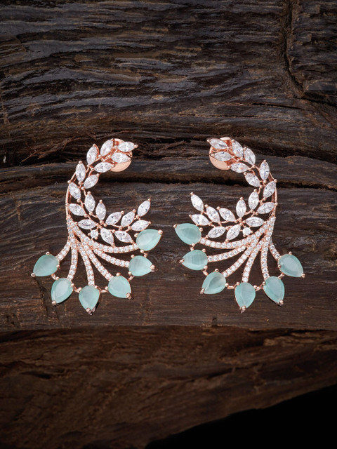 

Kushal's Fashion Jewellery Blue Floral Studs Earrings