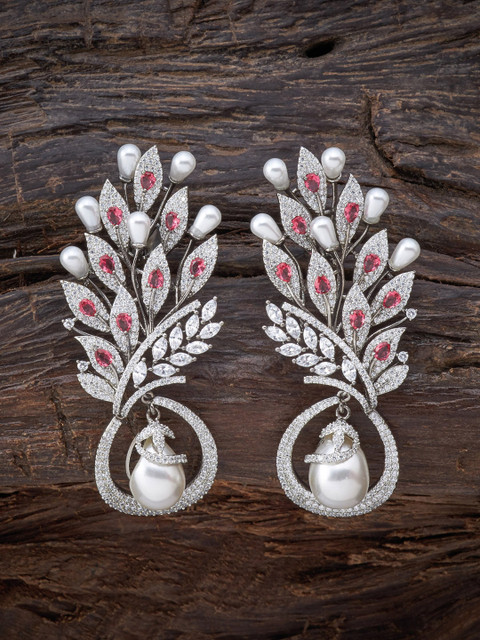 

Kushal's Fashion Jewellery Red Leaf Shaped Studs Earrings
