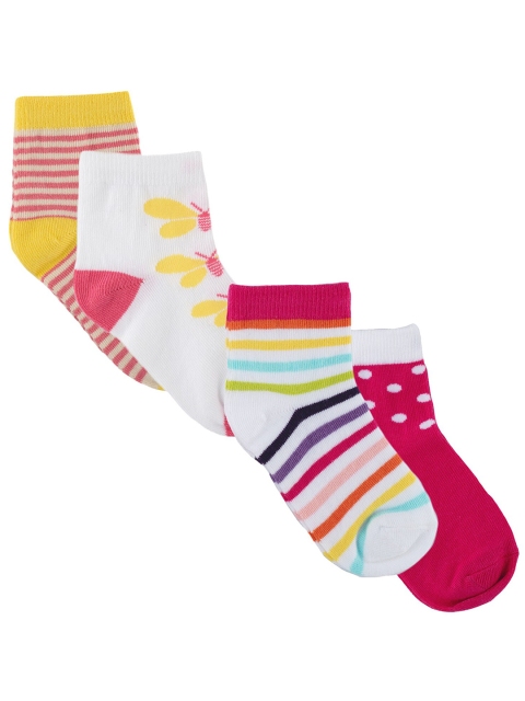 

Nuluv Girls Pack Of 4 Multicolored Patterned Ankle-Length Socks, Multi