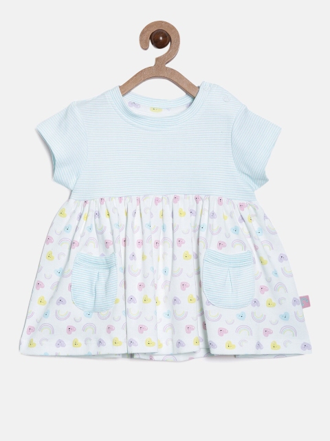 

Aomi Infant Girls Blue Printed Cotton Dress