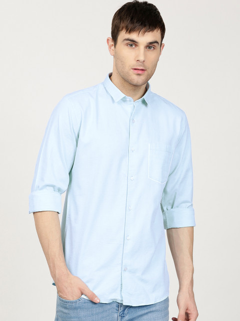 

ether Men Blue Slim Fit Casual Shirt