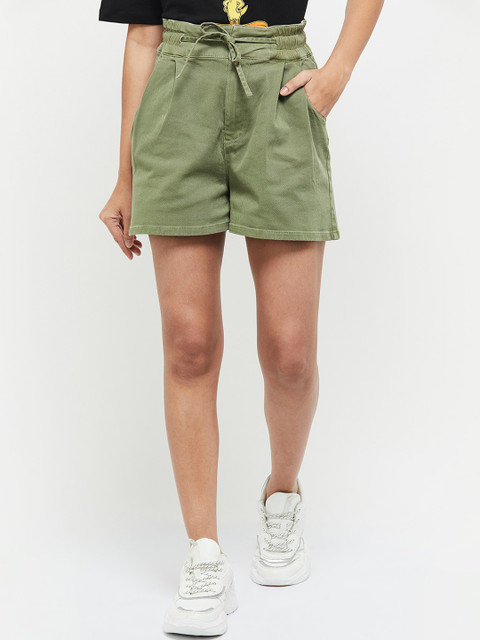 

max Women Olive Green Shorts