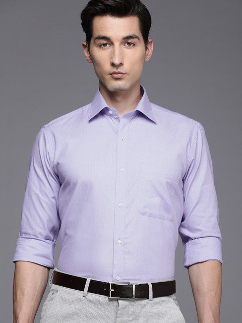 

Raymond Men Purple Textured Slim Fit Pure Cotton Formal Shirt