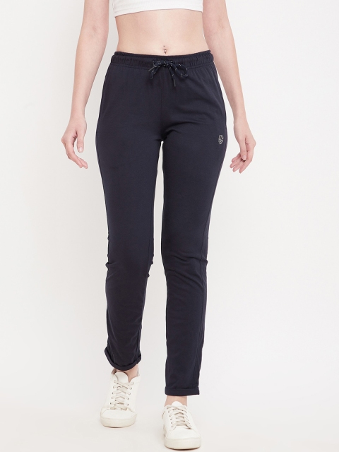 

Octave Women Navy Blue Solid Slim-Fit Pure Cotton Track Pant