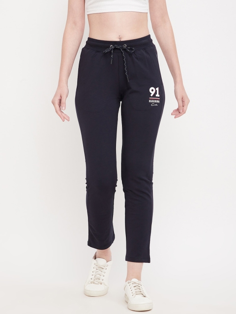 

Octave Women Navy Blue Solid Slim-Fit Track Pants