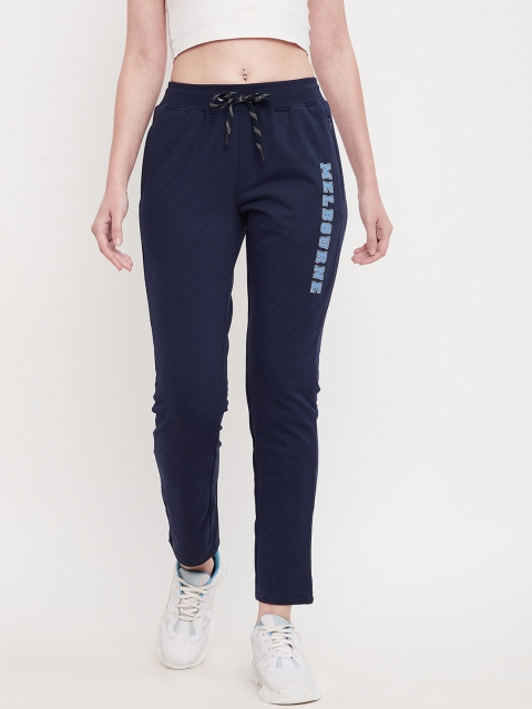 

Octave Women Navy Blue Solid Slim-Fit Track Pants