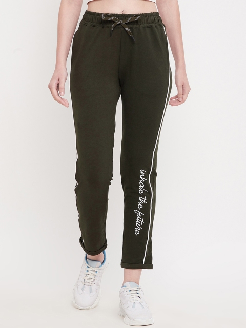 

Octave Women Olive Green Solid Slim-Fit Track Pants