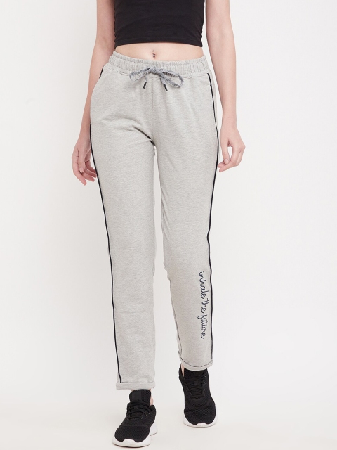 

Octave Women Grey Solid Slim-Fit Track Pants 95% Cotton