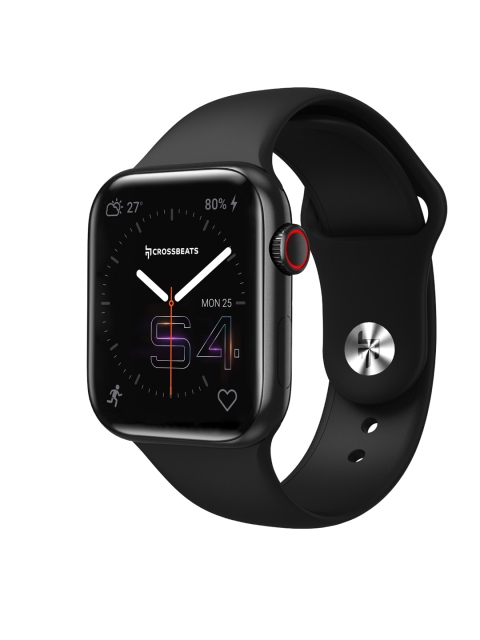 

CrossBeats Black-Toned Unisex Black Square Bluetooth Calling Digital Smart Watch