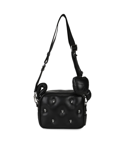 

Karl Lagerfeld Green Embellished Leather Structured Sling Bag