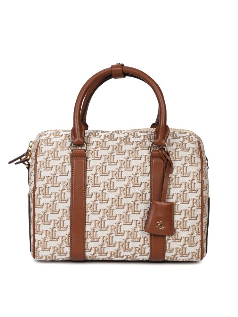 

Polo Ralph Lauren Brown Printed Leather Structured Handheld Bag