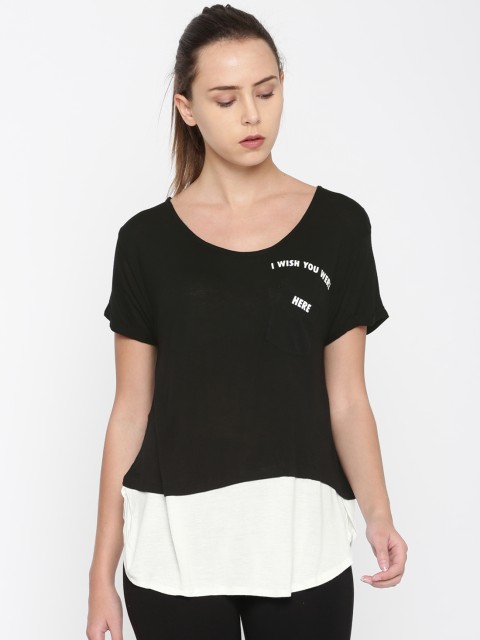 

Ms.Taken by Kriti Sanon Women Black & White Layered Top