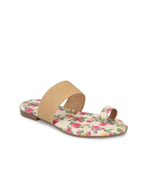 

TimberWood Women Beige Printed One Toe Flats