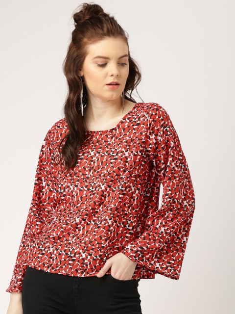 

Ms.Taken by Kriti Sanon Women Red Printed Regular Top