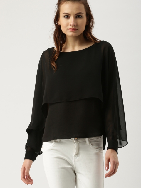 

Ms.Taken Women Black Cape Top