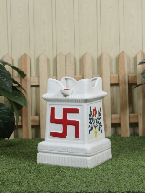 

Wonderland White Printed Ceramic Tulsi Planter