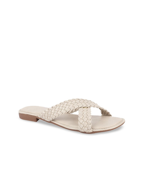 

THE WHITE POLE Women Cream Ethnic Open Toe Flats