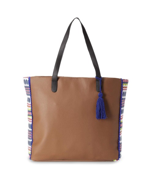 

Kanvas Katha Multicoloured PU Oversized Shopper Shoulder Bag with Tasselled, Multi