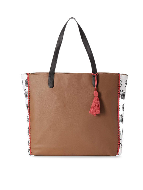 

Kanvas Katha Multicoloured PU Oversized Swagger Shoulder Bag with Tasselled, Multi