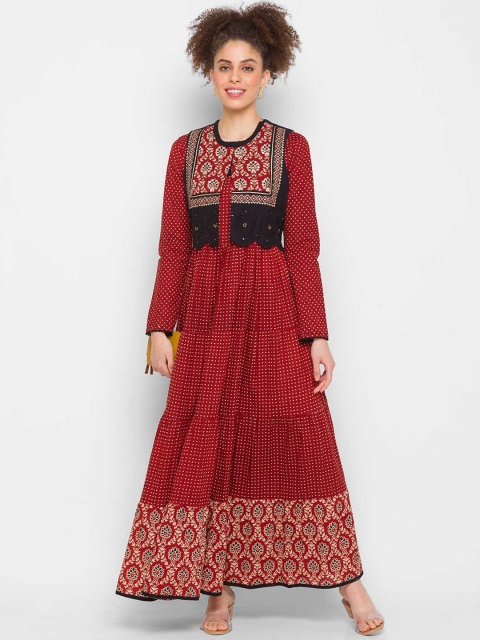 

ZOLA Maroon Thread Work Anarkali Kurta