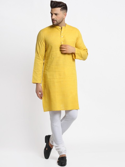 

NEUDIS Men Yellow Floral Printed Kurta