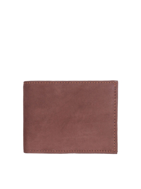 

Swiss Design Men Brown Self Design Leather Two Fold Wallet