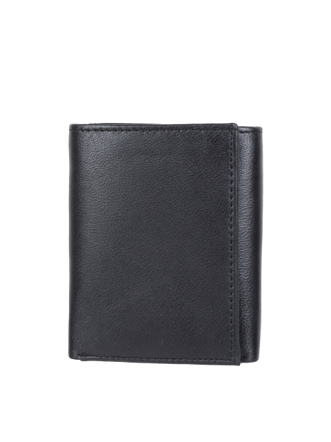 

Swiss Design Men Black Leather Three Fold Wallet
