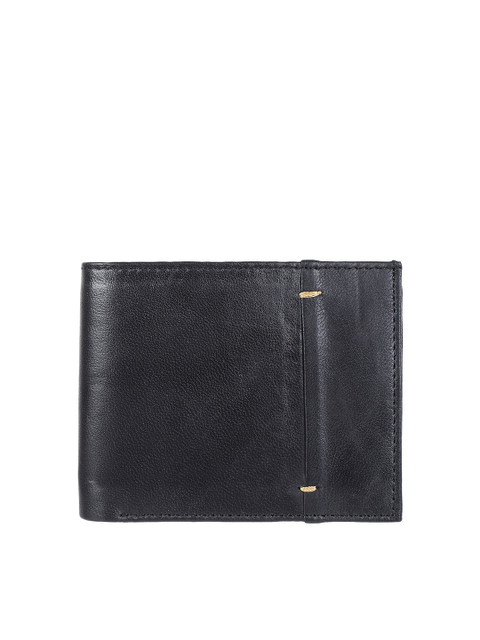 

Swiss Design Men Black Leather Two Fold Wallet